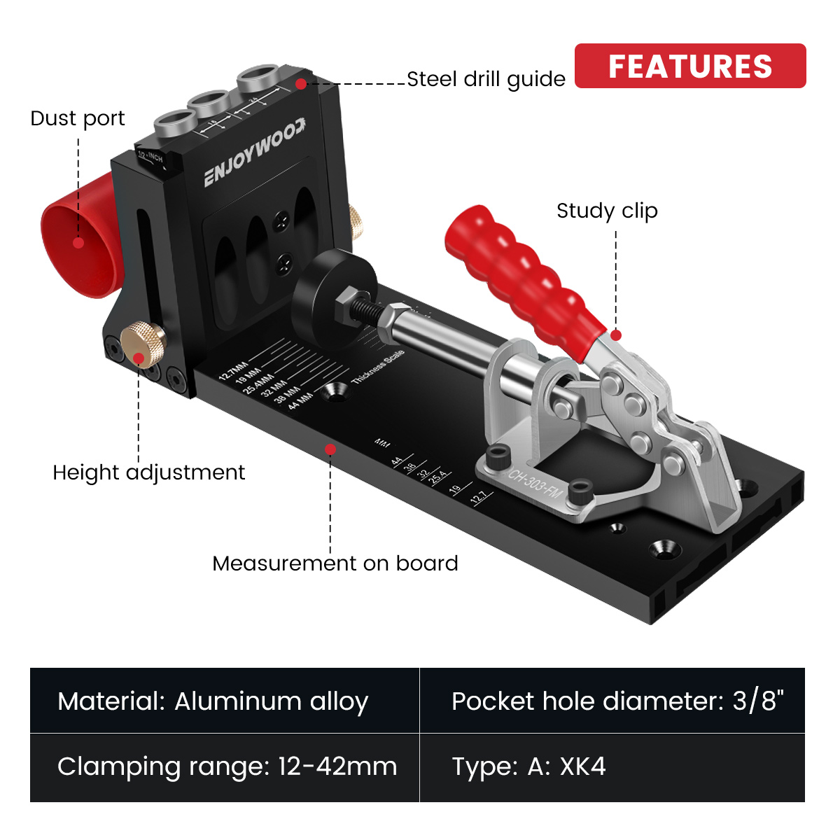 ENJOYWOOD-plantilla para aguje - Pocket Hole Jig reseña y precio